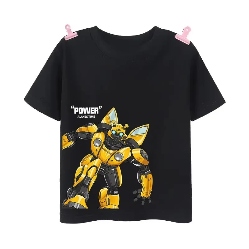 

2026 Transformers Bumblebee Cartoon Versatile Comfortable summer children's clothing T-shirt with good breathability