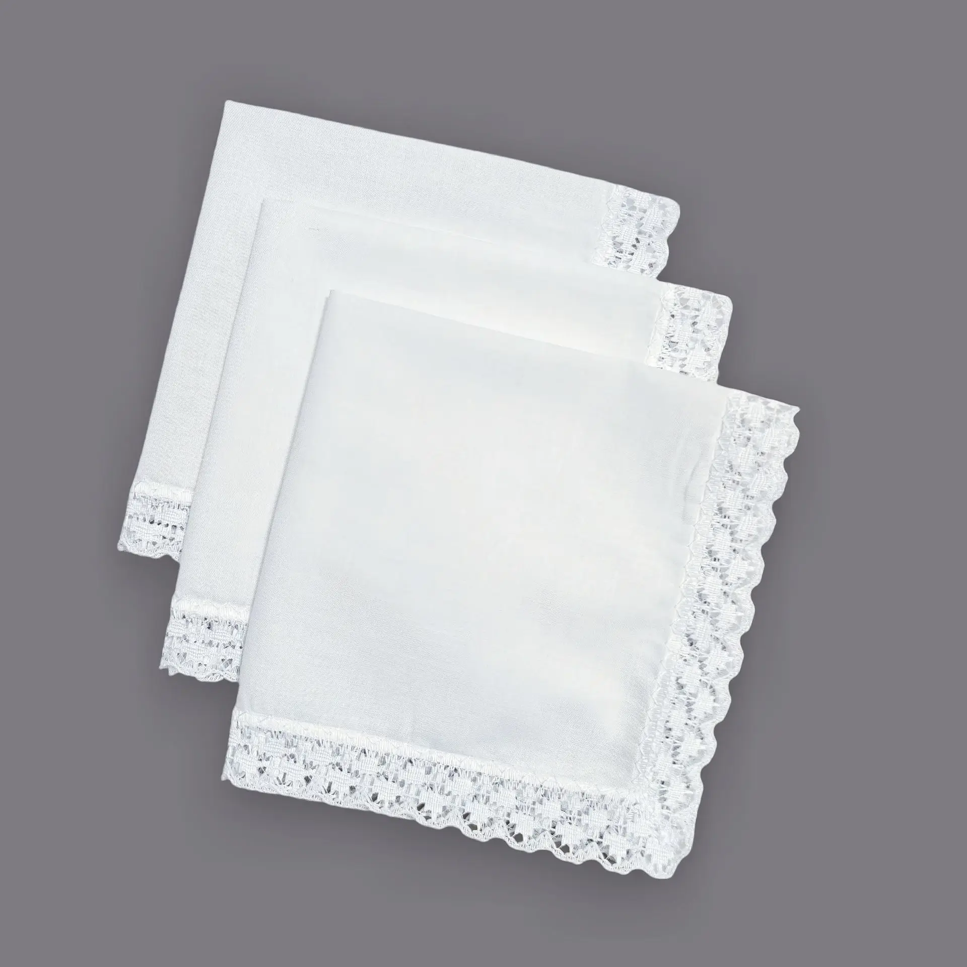 6 pezzi di pizzo di cotone bianco puro piccolo fazzoletto stagione di nozze felicità decorazione del partito fai da te 26 * 26 cm