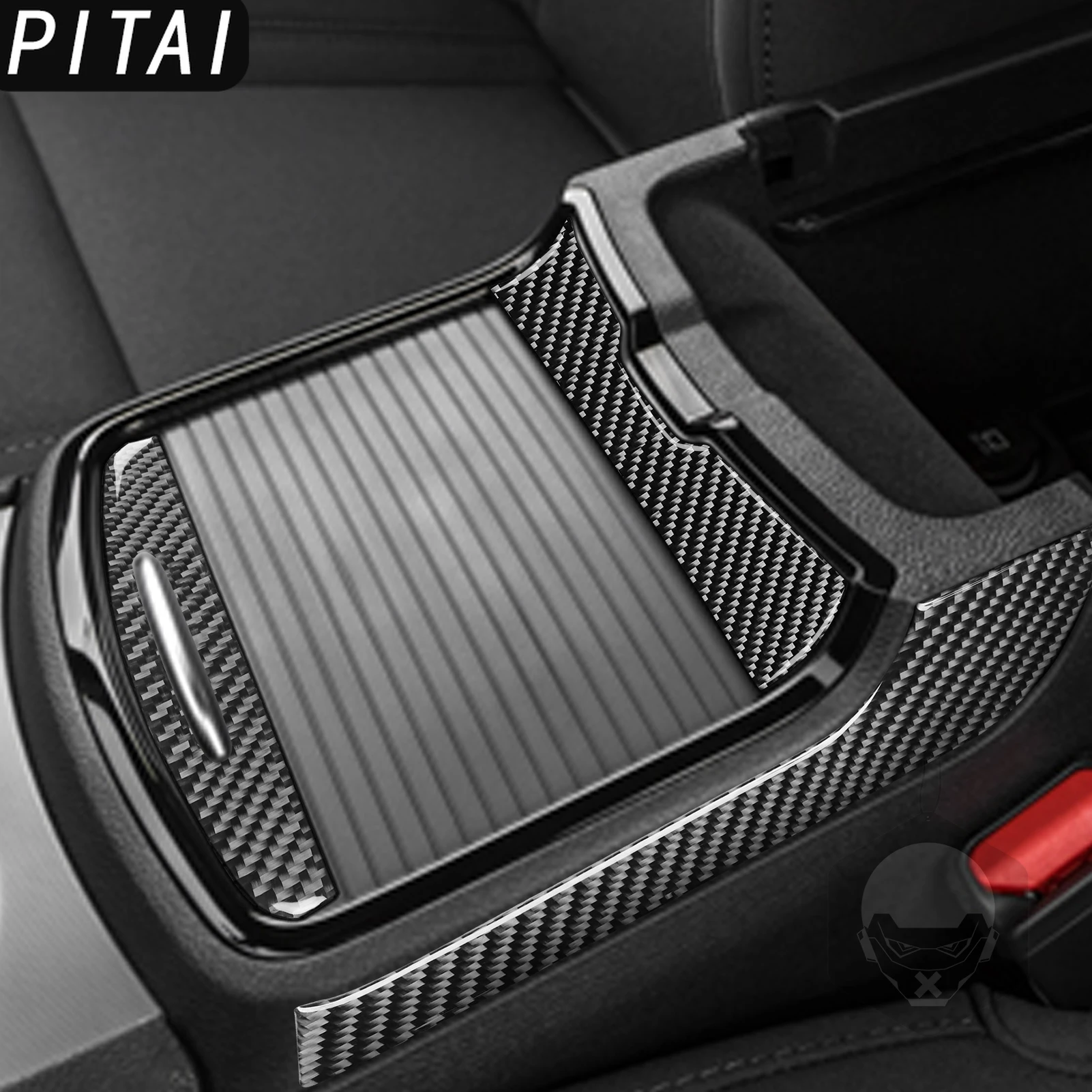 For Dodge Charger 2015-2023 Carbon Fiber Cup Holder Console Panel Trim Strips Car Interior Accessories Decoration Sticker
