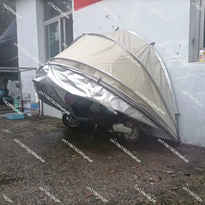 Portable outdoor bicycle motorcycle canopy rainproof and dustproof multi-functional storage room