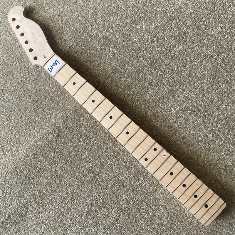 IN407 Custom Electric Guitar Neck 6 String Electric Guitar DIY Replace USE Natural Maple without Paints Right Hand with Damages