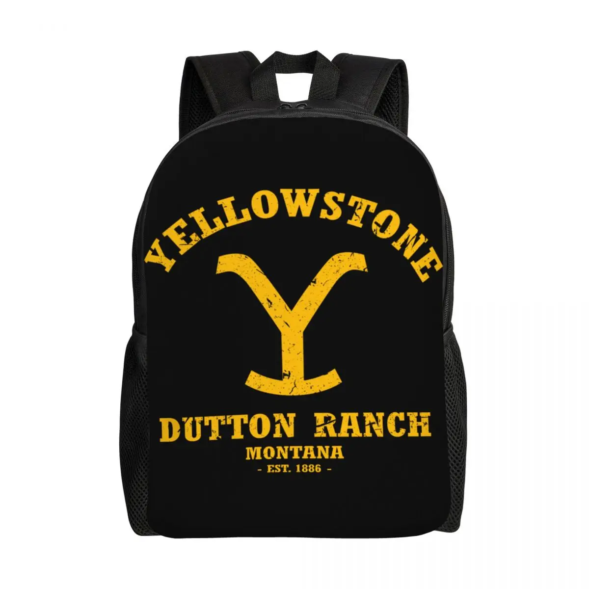 กระเป๋าเป้สะพายหลัง Yellowstone dutton Ranch สำหรับผู้หญิงผู้ชาย, กระเป๋านักเรียนวิทยาลัยทนน้ำกระเป๋าหนังสือพิมพ์ลายความจุมาก