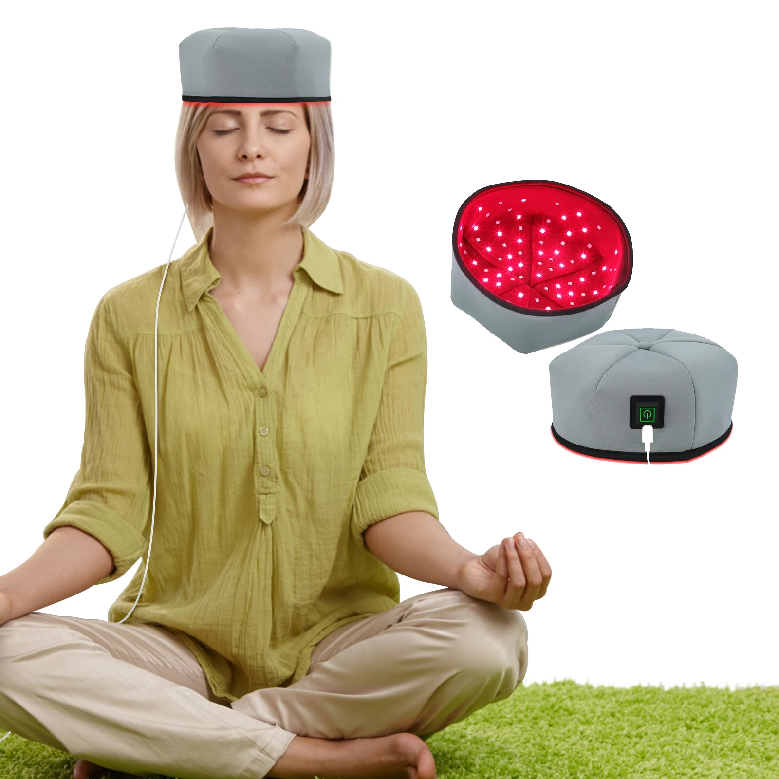 Próximo Infravermelho LED Red Light Therapy Hat, Capacete para crescimento do cabelo, prevenir a perda, cabeça relaxamento, couro cabeludo