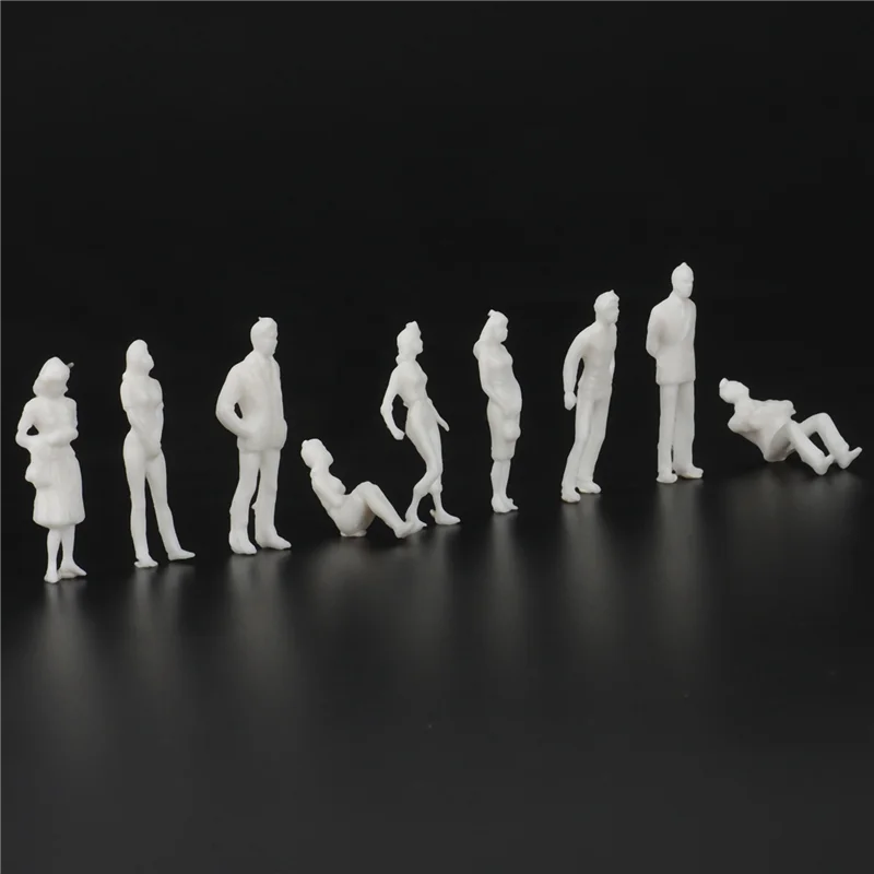 1:50 White Figures Architectural Model Human Scale HO Model Plastic Peoples,20 Pieces