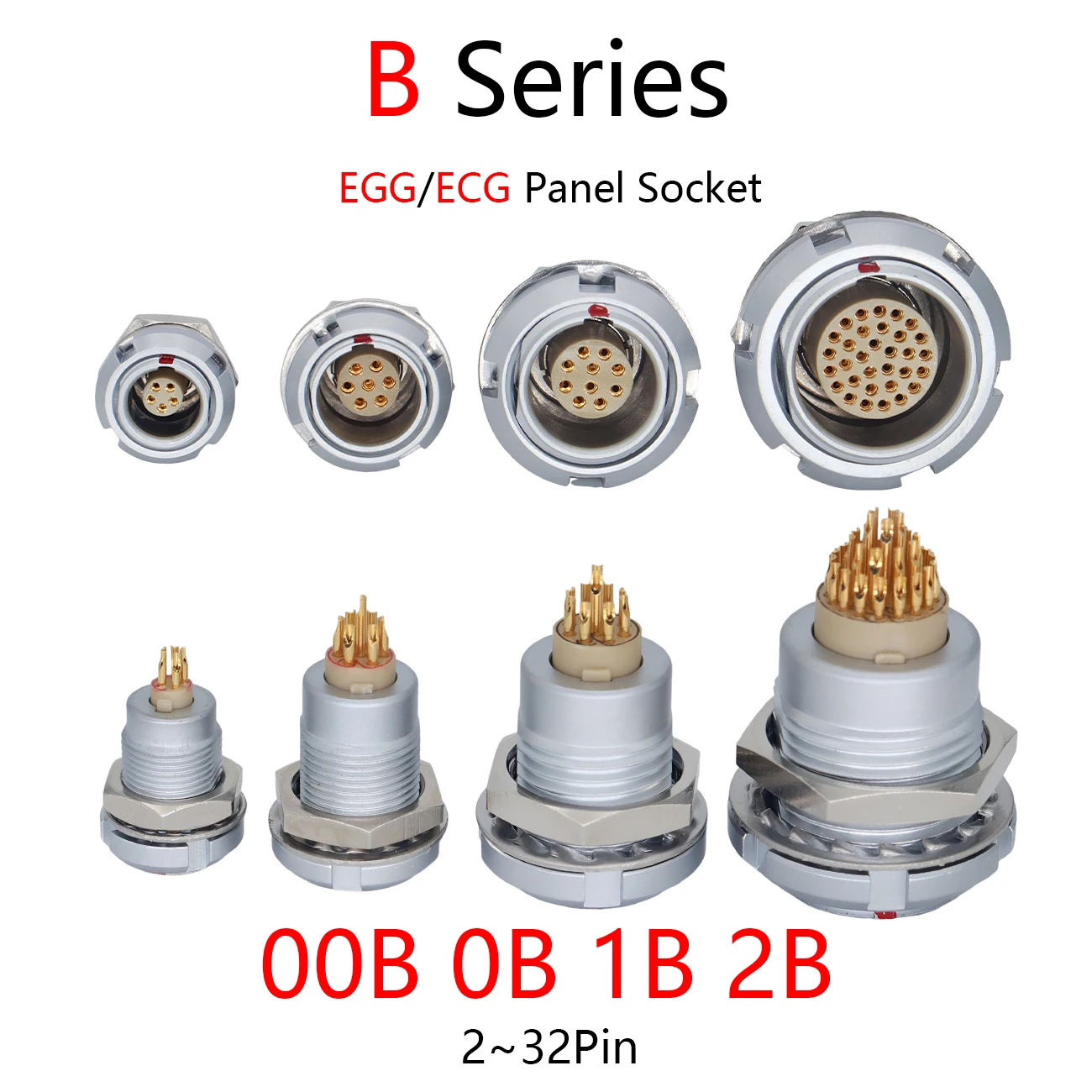 EGG ECG Socket 00B 0B 1B 2B Series 2~32Pin Fast Push Pull Self Pulling Connector Panel Installation Socket
