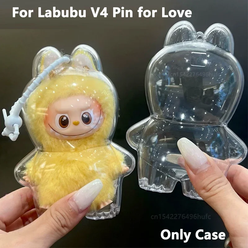 

NEW Transparent Protective Case For LABUBU 4 PIN FOR LOVE Series Vinyl Plush Doll Dust Cover Storage Box For LABUBU Accessories