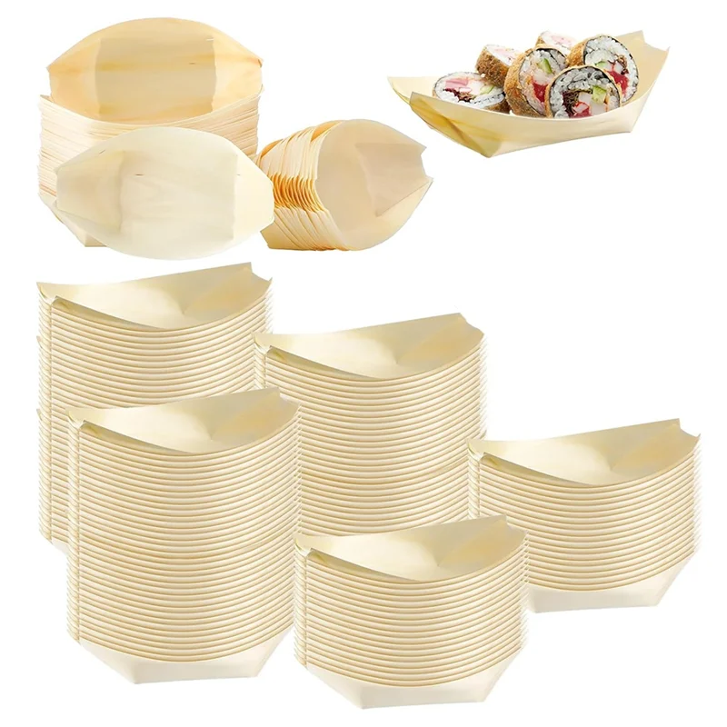 

500 Pcs Disposable Wood Plates Disposable Dessert Plates For Party Catering And Home Use For Party Weddings Picnic-A79G