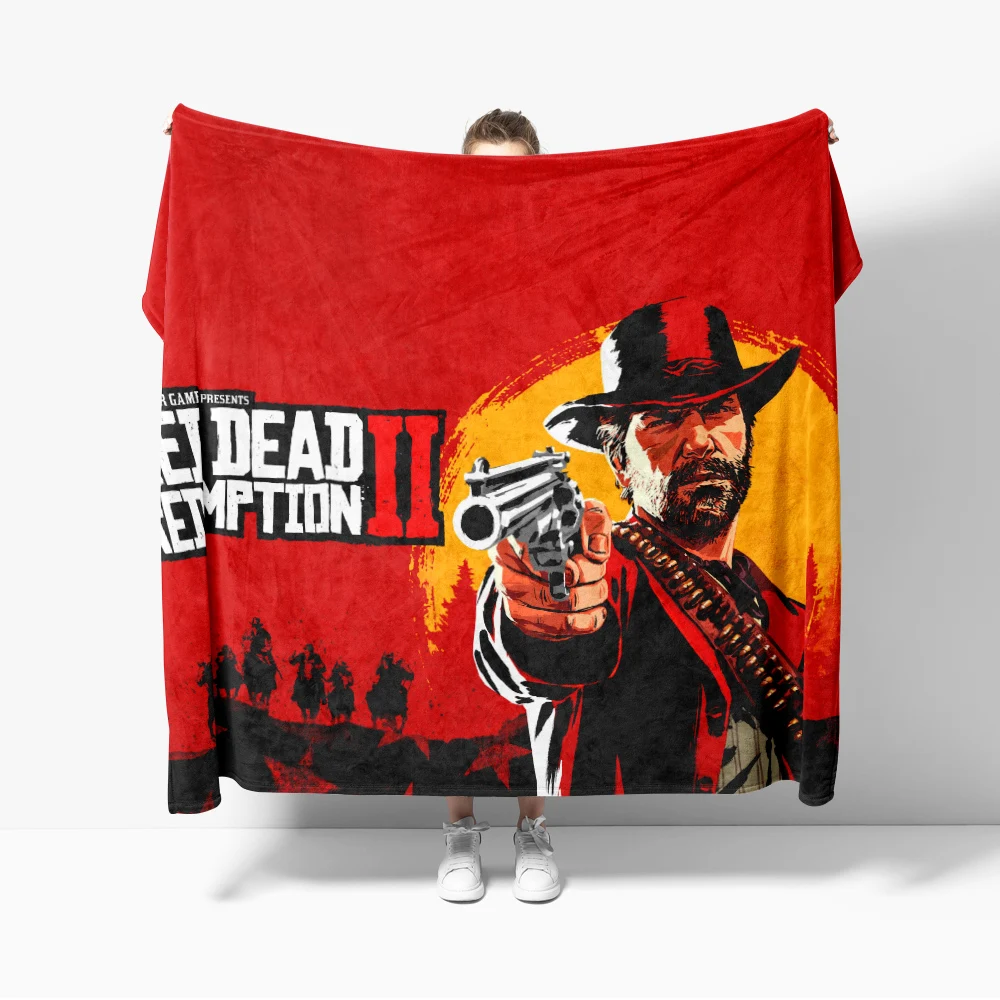 Red Dead Redemptions 2 رمي بطانية لعبة ملصق RDR2 خريطة البطانيات لينة الدافئة الفانيلا الفراش للسرير غرفة المعيشة أريكة المنزل