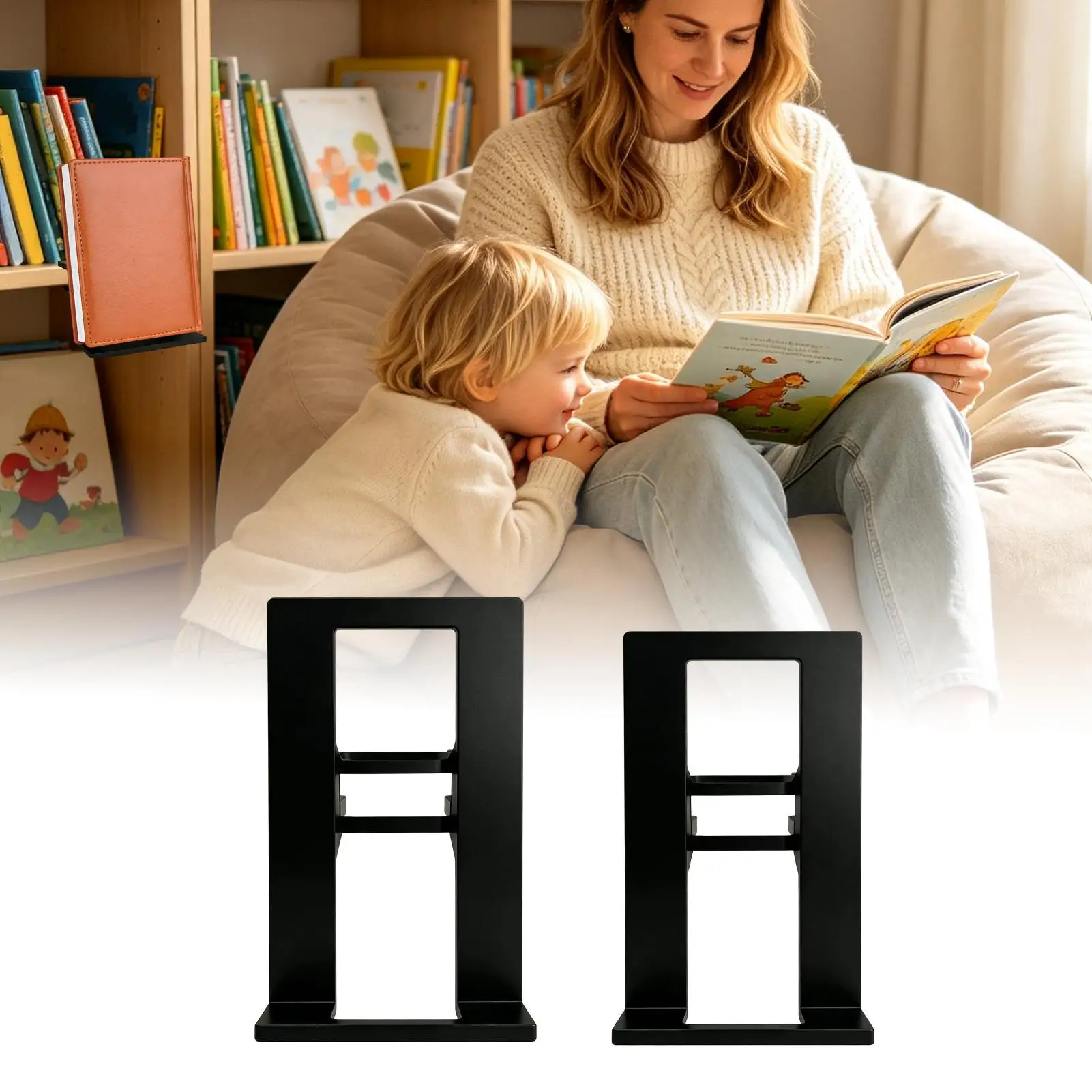 Bookshelf Floating Notebook Textbook Clamp Mount Display Holder Floating Bookcase For Small Items Flower Pot Vase Record Music