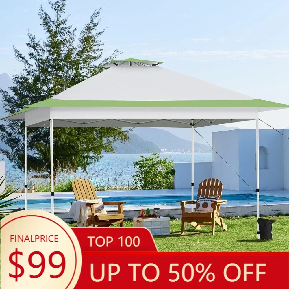 

Мгновенный навес 13x13, складное укрытие для быстрого установки для одного человека с удлиненными карнизами и портативной сумкой для хранения