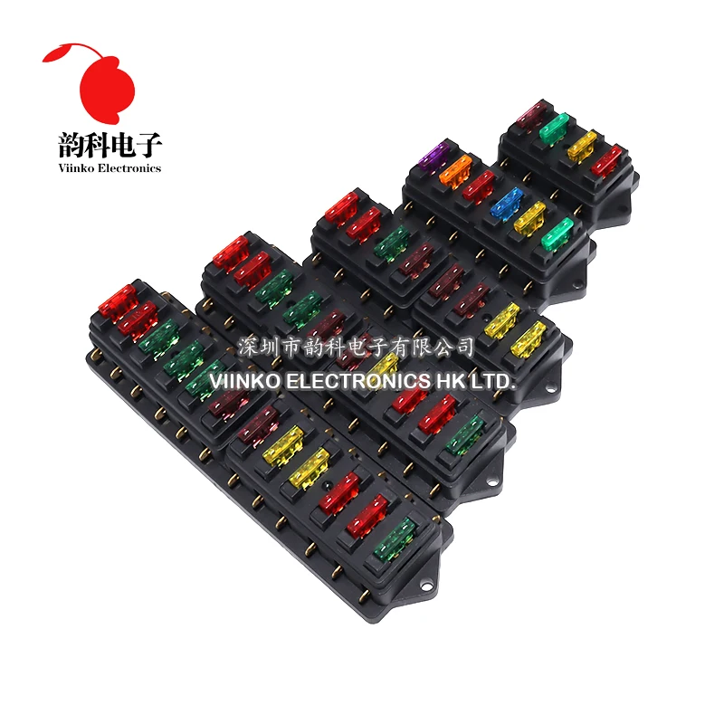 4Way 6Way 8Way 12Way Fuse Box Fuse Holder Car Truck Auto Blade Fuse Box with 4/6/8/12 Fuses for 12V 24V ATO Standard Circuit
