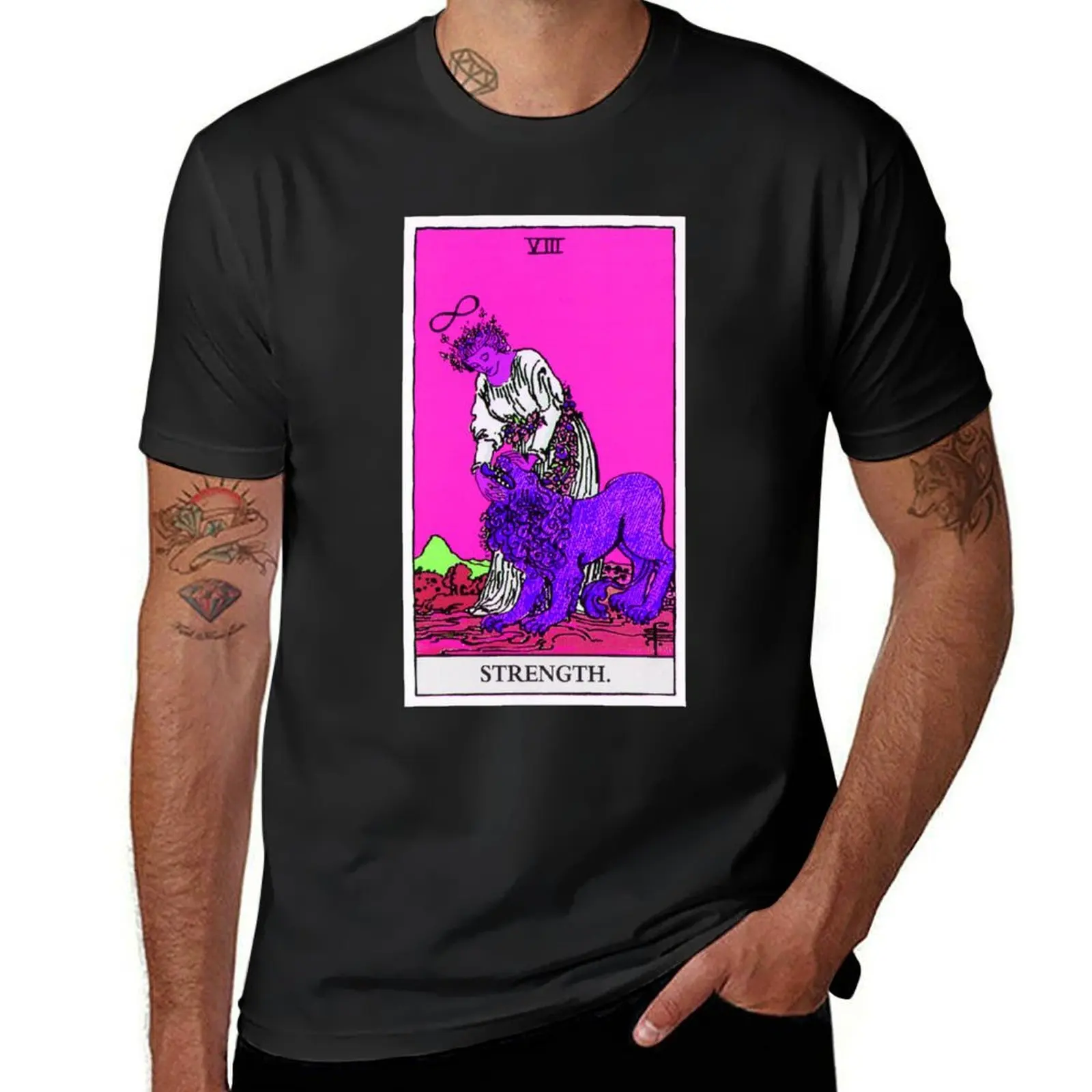 

8. Strength- Neon Dreams Tarot T-Shirt shirts graphic tees customizeds t shirt for men