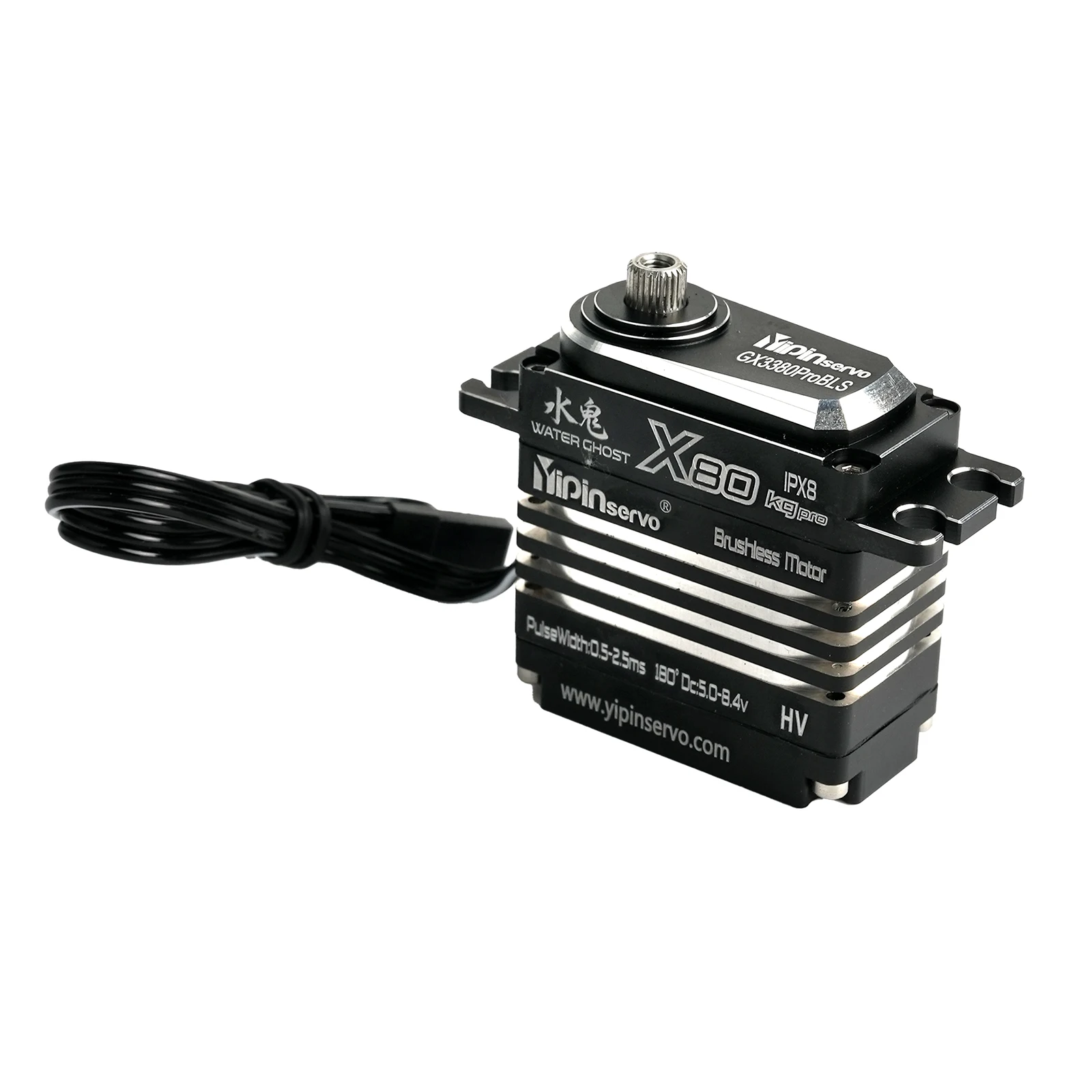 Motor sem escova 180 da engrenagem do metal do servo de X80 80KG Digitas ° /270 °   Alto torque IP68 à prova d'água para robôs de carros RC 1/8 1/10