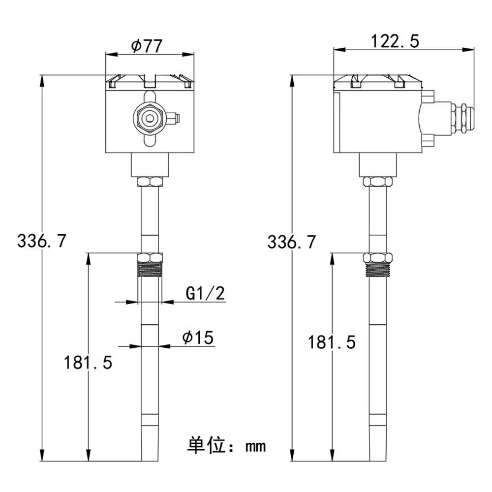 Stainless Steel Pipe Temperature Sensor Metal Thermohygrometer High-Precision Industrial-Grade Humidity Transmitter