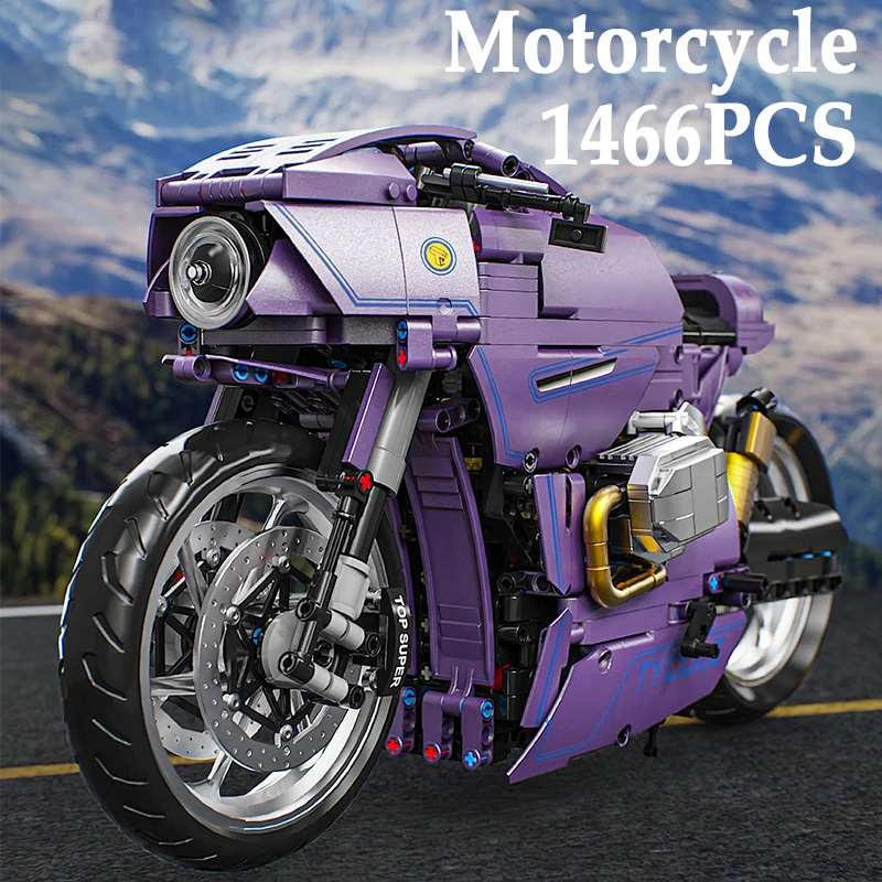 

1466PCS 1:5 Scale Motorcycle Building Blocks Sets Racing Motorbike Bricks Toys Collection Desktop Ornaments Gifts For Kids Adult