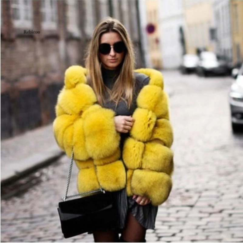 

Imitation Fur New Imitation Fox Hair Hooded Women's Coat Medium and Long Long-sleeved Cardigan European and American Pretty Coat