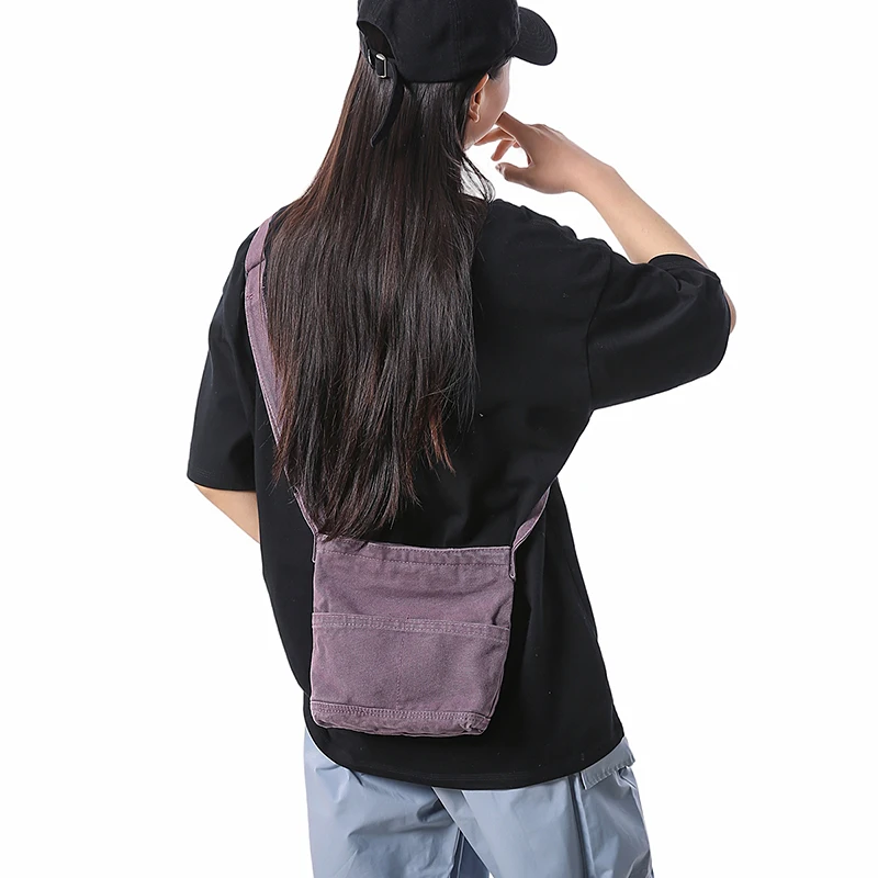 

Small Canvas Bags For Women Versatile Handbags Casual Shoulder Cross Bag Vintage Eco Bag Korean Messenger Bag Y2K Satchel Purple