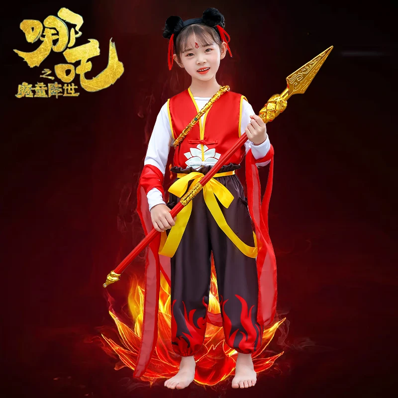 

Nezha Costume Cosplay Anime Devil Boy and Girl Full Set of Clothes