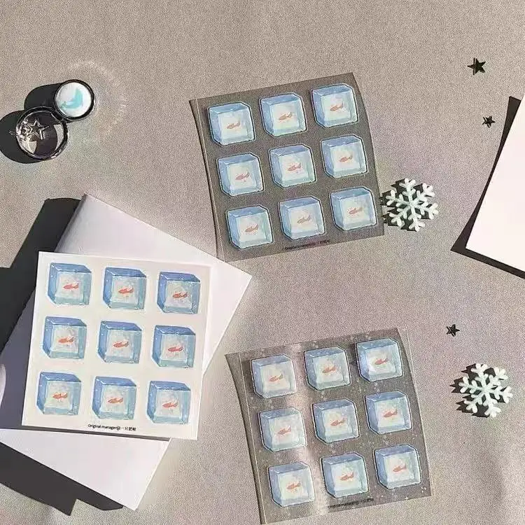 

Blue ice cube sticker