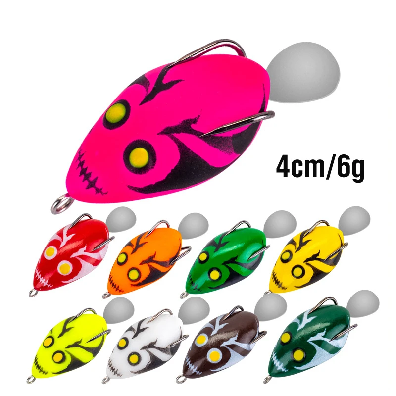 

9PCS Luya Frog Lure 4cm/6g with Double Hooks Floating Design Water Drop Nfor Black Bas Fishing Enhanced Performance Modification