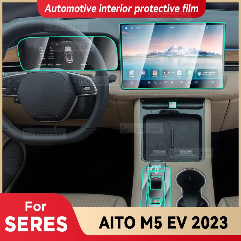 

For SERES AITO M5 EV 2023 Car Gearbox Panel Film Dashboard Protective Sticker Interior Anti-Scratch Film Cover Accessories