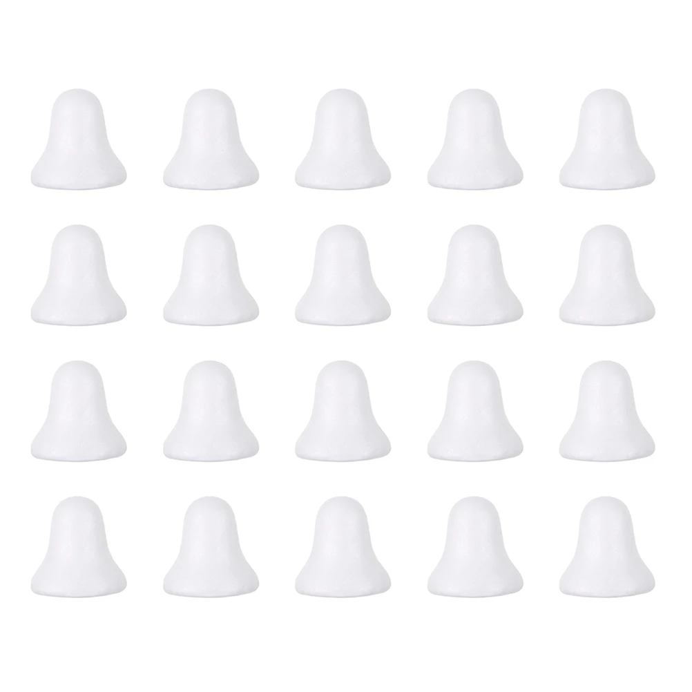 

20pcs Foam Decor White Jingle Bell Pendant Diy Crafts Christmas Tree Hanging Ornament Bells For Crafts Diy Foams Bell