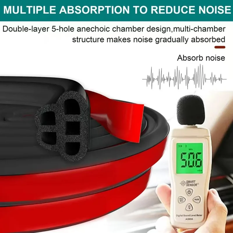 20m Car Door Rubber Seal Strip Double Layer Protector Noise Insulation Car Windshield Trunk Sealer Weatherstrip Auto Accessories