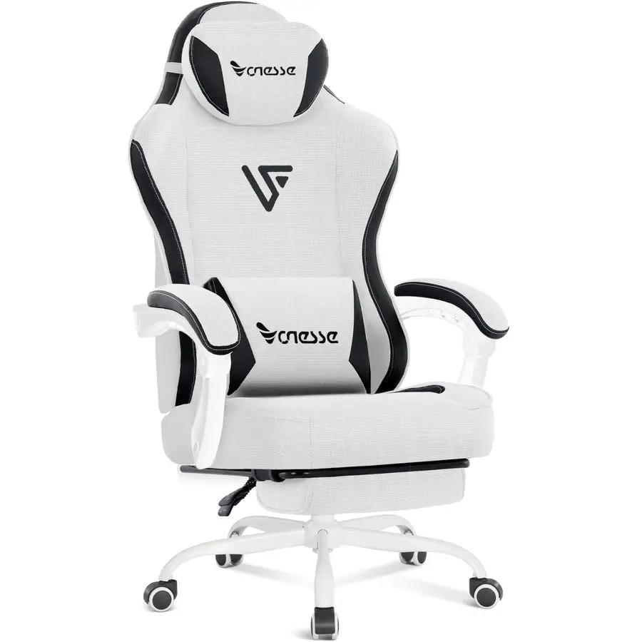 

Gaming Chair, Computer Chairs Fabric with Pocket Spring Cushion, Office Chair with Footrest and Massage Lumbar Support,Reclinin
