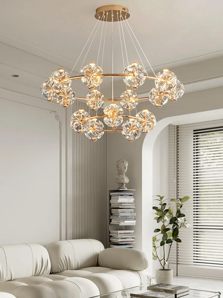 French Entry Lux Living Room Crystal Chandelier Modern Minimalist Creative Artistic Dandelion Garland Bedroom Dining Room