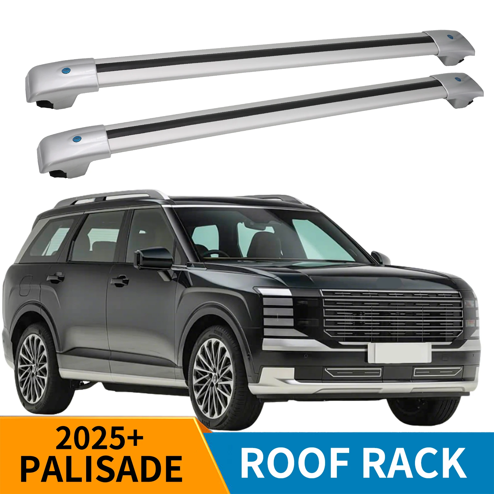 SHITURUI 2Pcs Roof Bars for HYUNDAI PALISADE 25+ Aluminum Alloy Side Bars Cross Rails Roof Rack Luggage Carrier