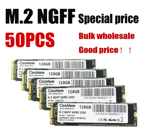 10, 50PCS M.2 SATA SSD 60G SATA3 Solid State Drive 550MB/S Read Speed 120GB 128GB 2280mm NGFF TLC Chip Hard Disk for Notebook