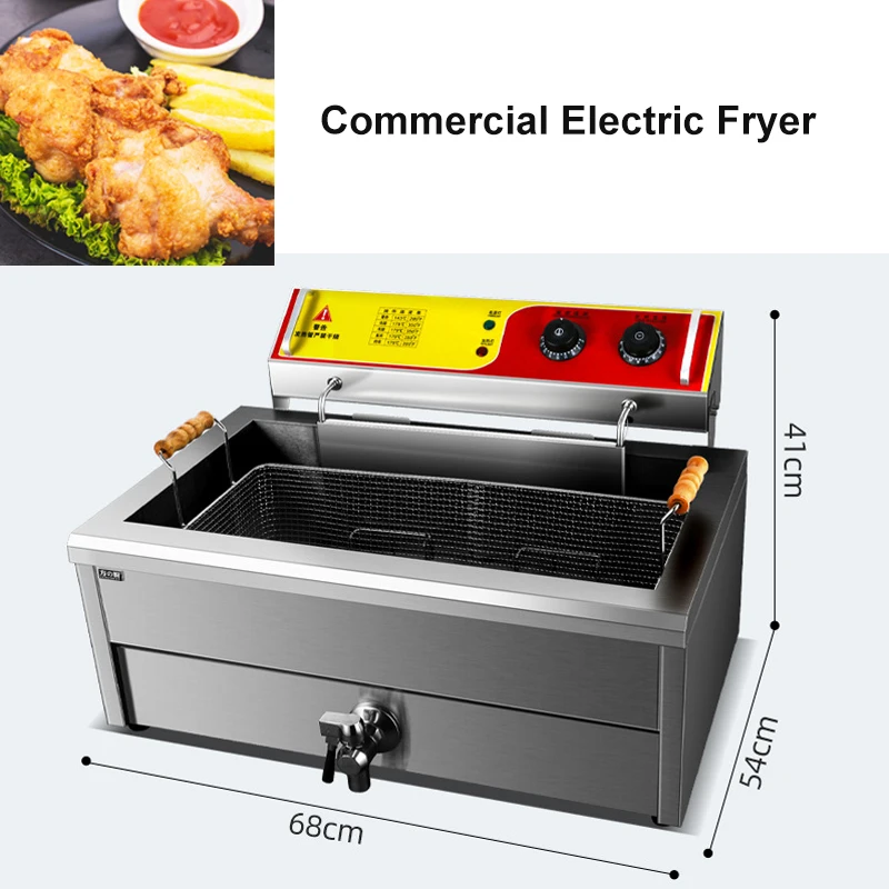 4000W frytki Fritters frytkownica maszyna do smażenia z kranem spustowym oleju frytkownica jednцилиндрова piec do smażonego kurczaka