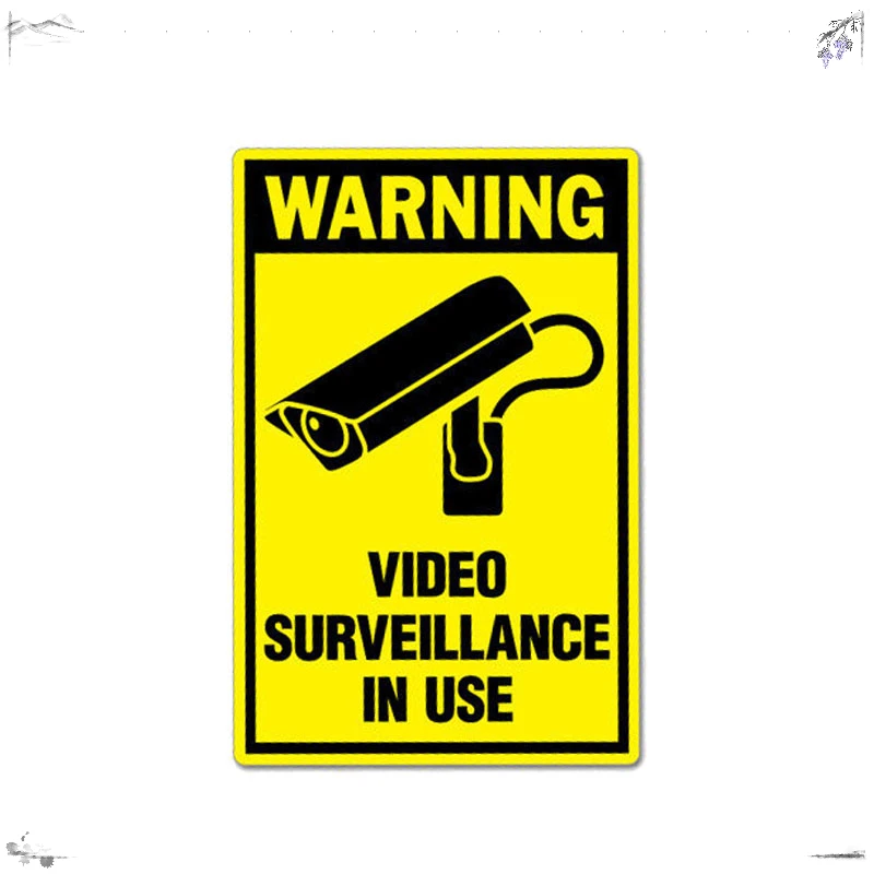 

12X7.8CM Exterior Accessories Stickers of Cars and Warning Signs: PVC Decals Are Used In Video Surveillance,KK
