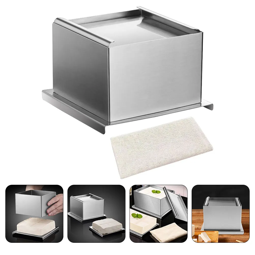 

1 Set Stainless Steel Box Reusable Bean Curd Pressing Tool Kitchen Press Mold Washable Making Tool Household Tofu Presser Diy