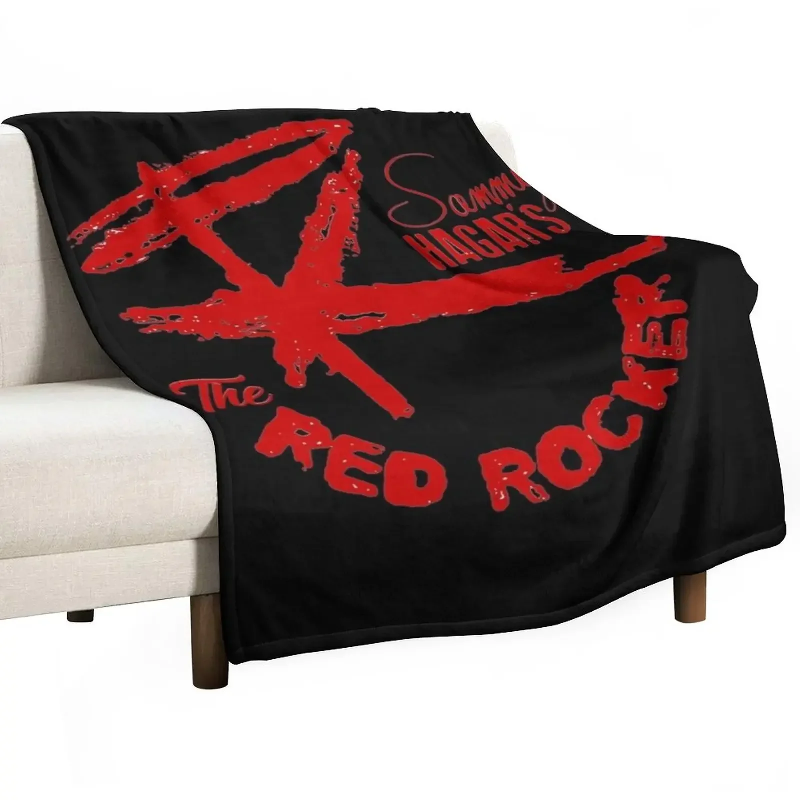 

Red Rocker Music Throw Blanket Camping Plaid on the sofa Blankets