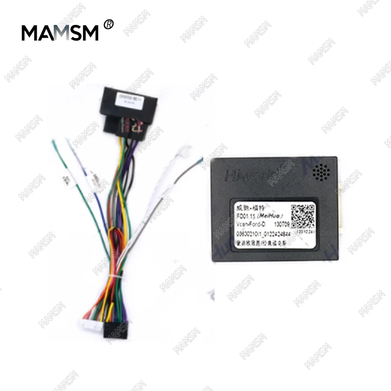 MAMSM Car 20pin Wiring Harness Adapter Canbus Box Decoder For Ford Focus Mondeo s Max Android Radio Power Cable FD01