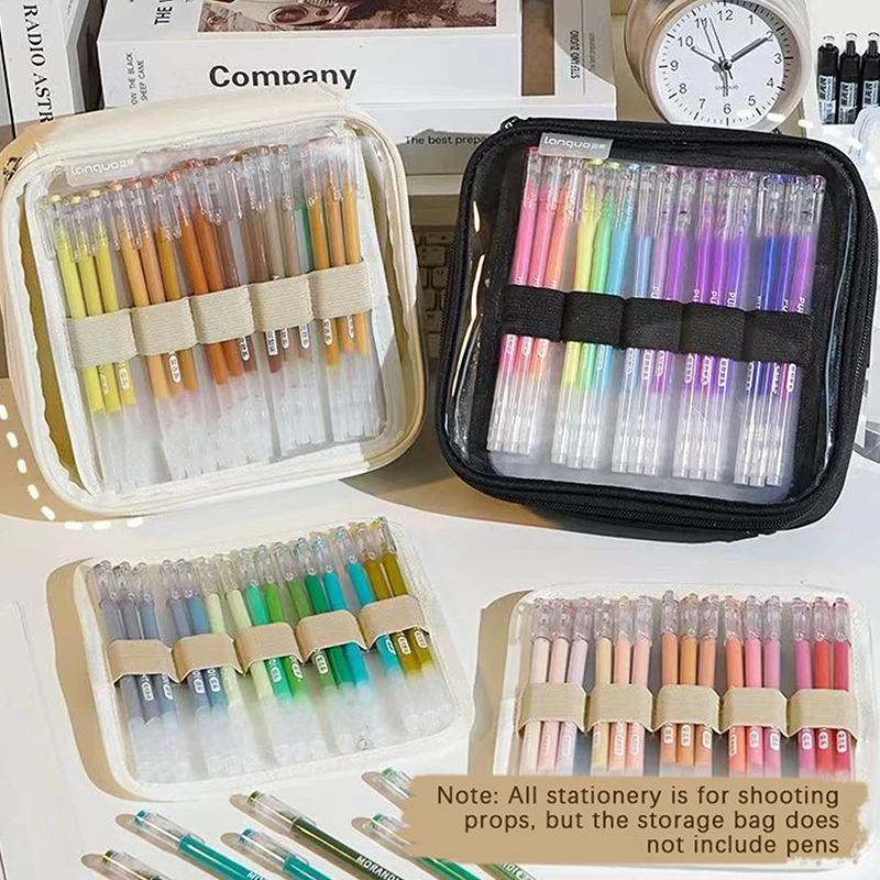 

1Pcs for 36/108Color Pen Pouch Hand Accounting Large Capacity Pen Storage Bag Can Hold Gel Pens Case Portable Stationery Bag