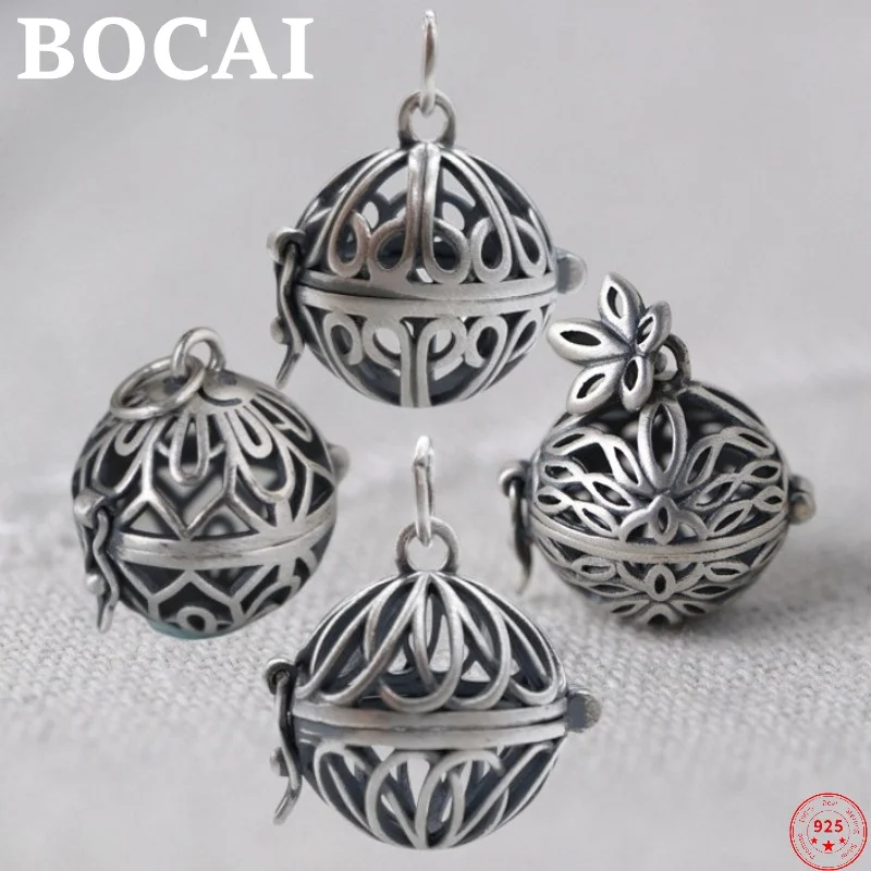 

Подвески из серебра 2022 пробы BOCAI S925, новые модные ажурные саше, простые украшения для мужчин и женщин