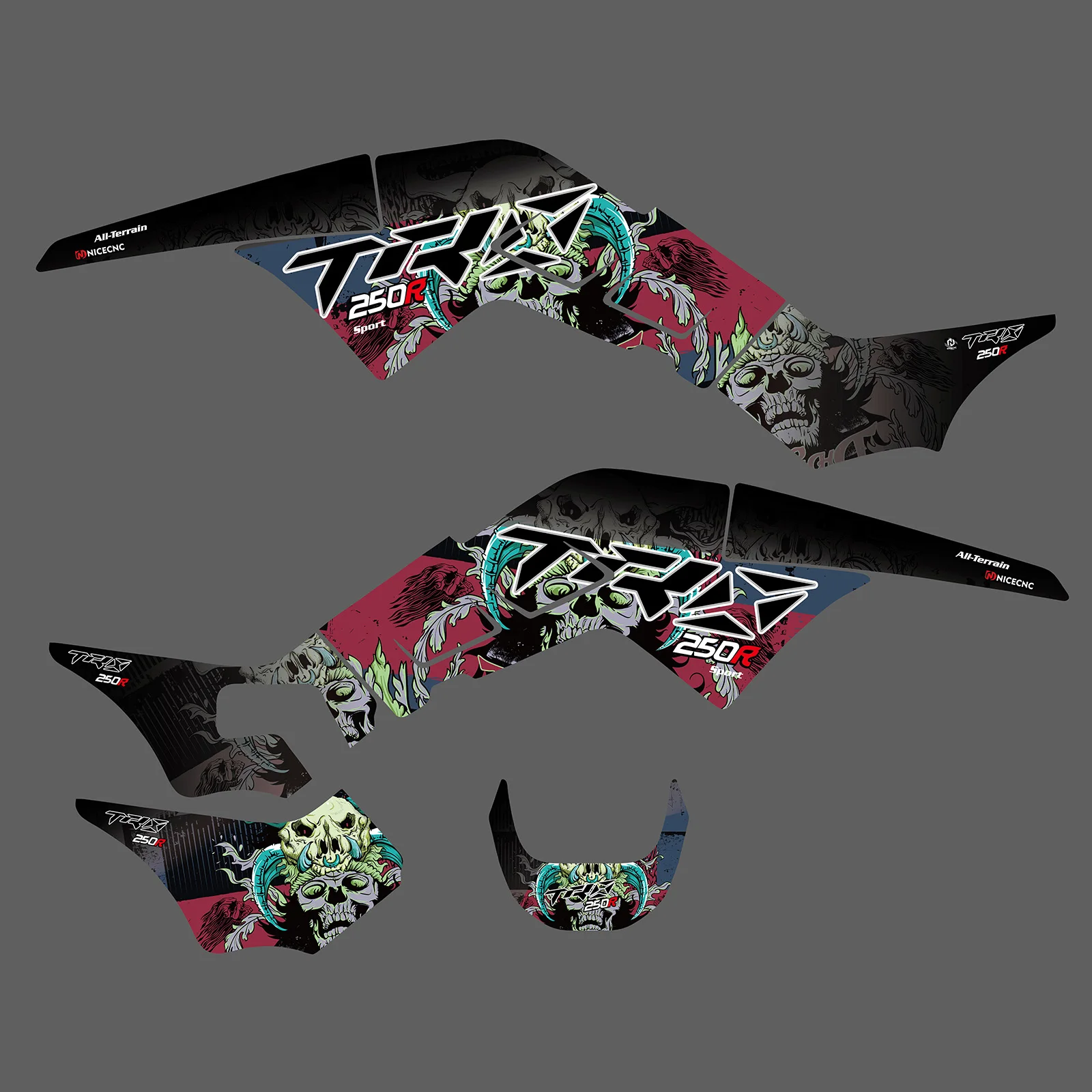For Honda TRX250R TRX 250R FourTrax 250R 1986-1989 1988 1987 ATV Fairing Graphics Background Decals Sticker Kit TRX250R Stickers