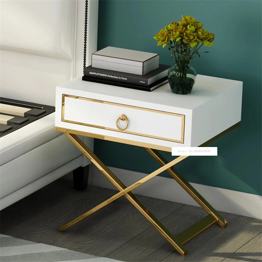 

A06 Light Luxury Bedside Cupboard Simple Post-Modern Nightstand Storage Furniture Night Table Corner Cabinet Bedside Locker