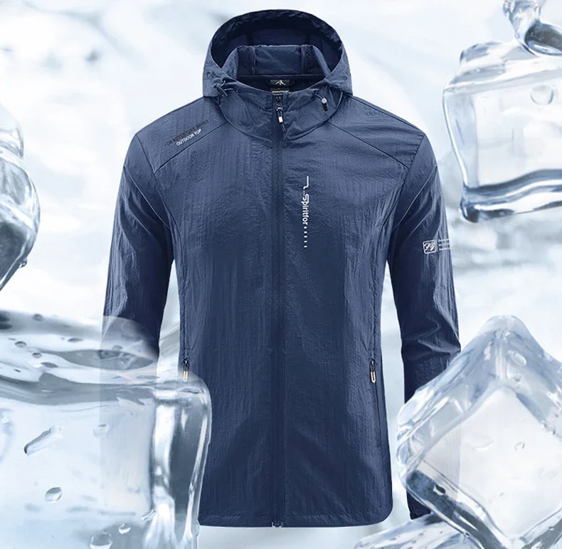 UPF50+ Summer Outdoor Quick Dry Sun-Protective Thin Jacket Men Hiking Fishing Cycling Hooded Gym Sport Ultra Light Windbreaker 151 Sc9a18568cf884232892f79d718d226ffp