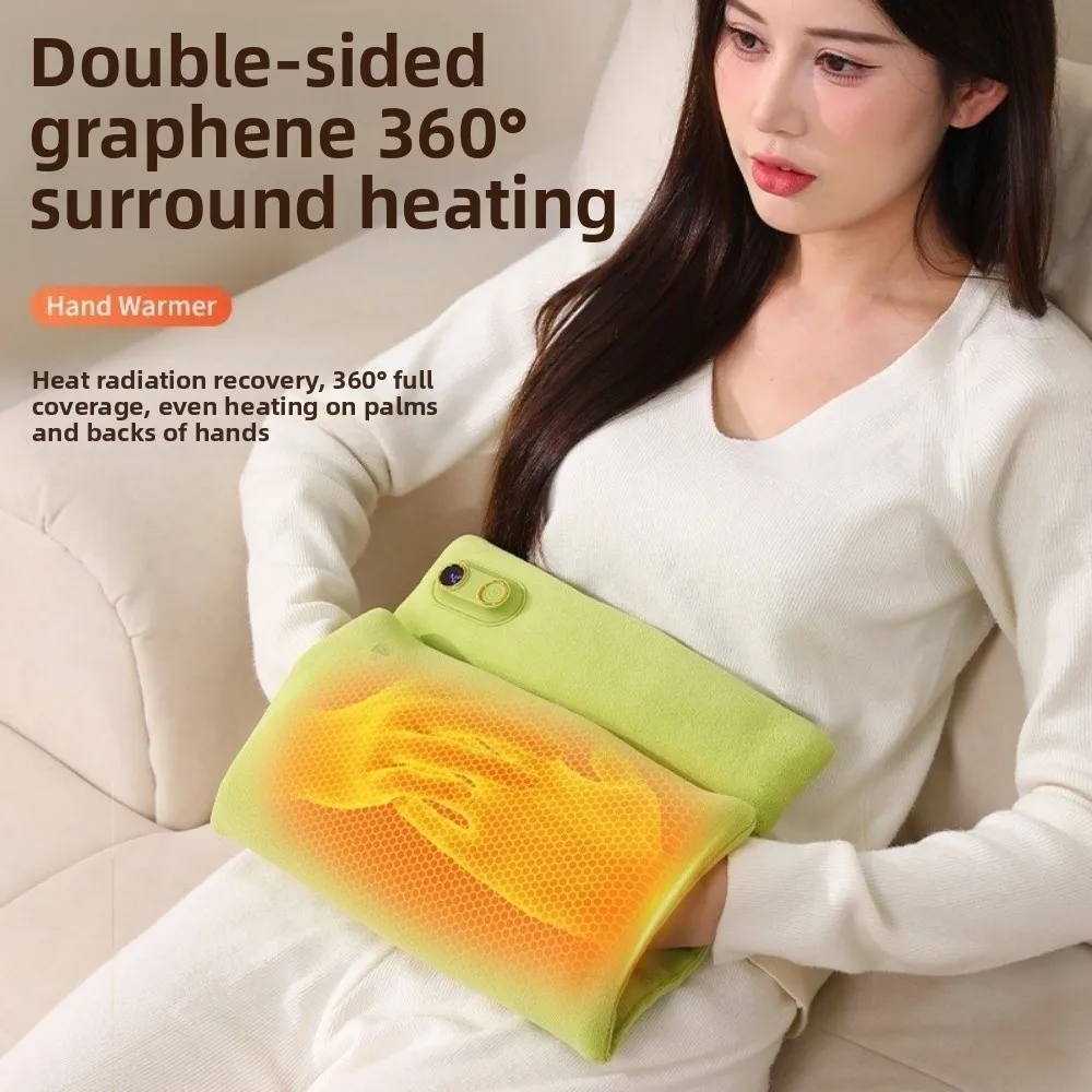 

Graphene Technology Hand Warmer Explosion-Proof Overheating Protection Electric Hot Water Bag Soft Cover USB Operated