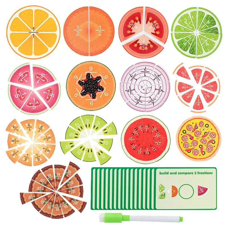 Fraction Games For Kids Fruit Fractions Food Fractions Educational Indoor Games Math Teaching Aids Fruit Shape Early Learning To