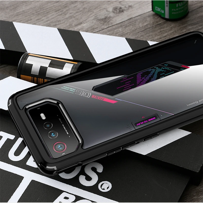 For ASUS ROG Phone 6 Case Stylish Transparent Back Cover For ASUS ROG 6 Pro Case Silicone Acrylic Shockproof Bumper Gaming Shell