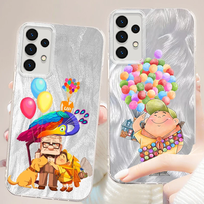 

Disney Cartoon Cute UP Film For Samsung A73 A72 A71 A55 A54 A53 A52 A51 A35 A34 A32 A13 A12 A05 A04 5G Feather Yarn Back