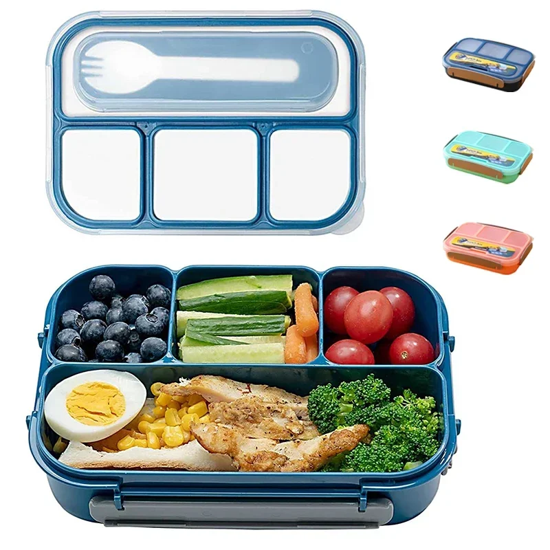 

Ланч-бокс, портативные контейнеры для обеда в микроволновой печи для взрослых/детей/малышей, 4-х отделений, герметичная коробка для салата, контейнер для хранения еды для пикника