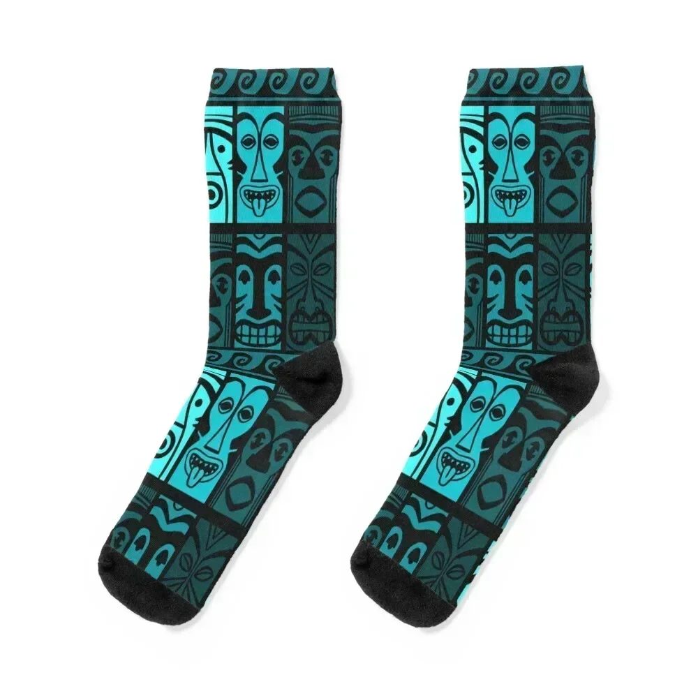 

Turquoise Tikis! Socks custom New year's sheer gym Men Socks Luxury Brand Women's