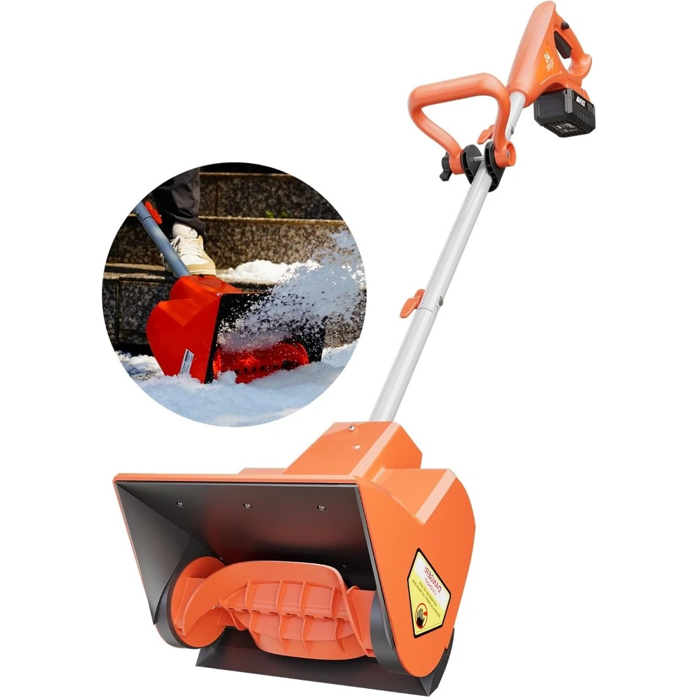 Electric Snow Shovel Cordless, 24V 4Ah Battery Powered Snow Thrower, 11