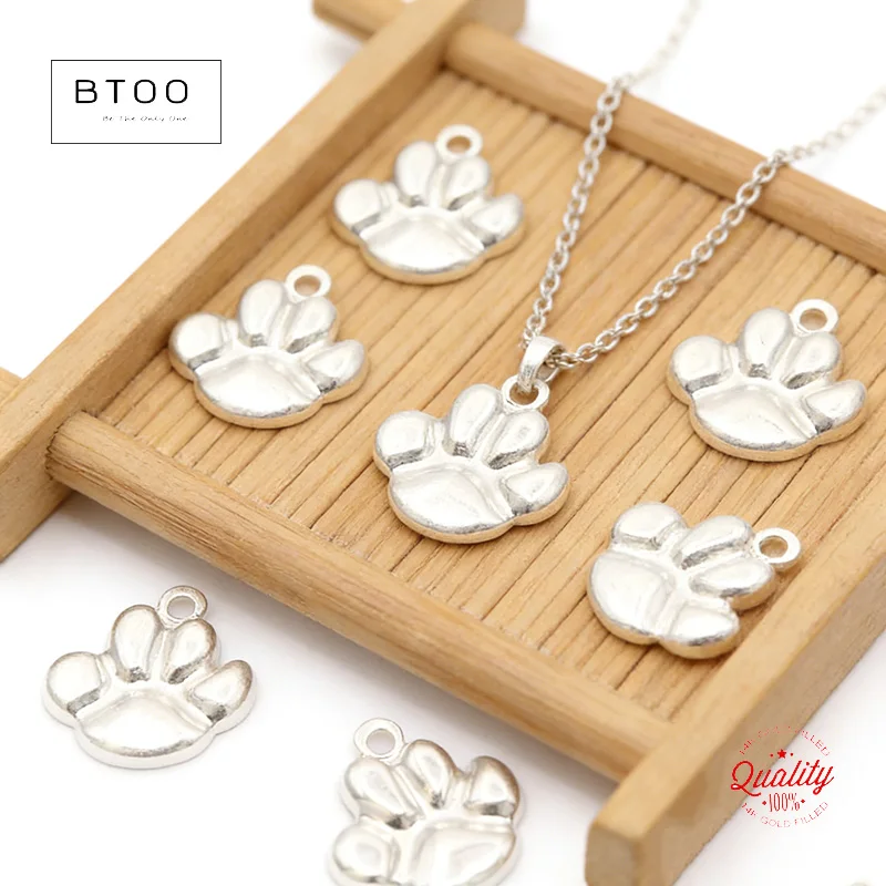 

925 Sterling Silver Dog Paw Print Charm Wholesale BULK DIY Jewelry Findings