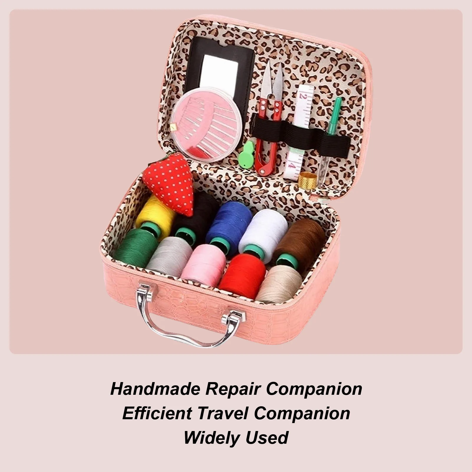 

Needle And Thread Kit 22 Pieces Beginner Sewing Kit Scissors Needles Thread With Leather Case Supplies For Clothes Craft Repair